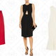 Tomas Maier Pleated Satin Skirt, $58 | Cushnie Et Ochs Cutout Stretch-Jersey Dress, $160 | Maje Larissa Gathered Open-Knit Top, $20